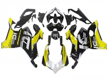Migliori Carena Moto Ducati Panigale V4 V4S 2020-2021 - Giallo Bianco Nero Lucido