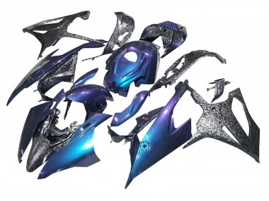 Migliori Carena Moto BMW S1000RR 2019-2022 - Pendenza Blu Viola Forgiato Fibra di Carbonio