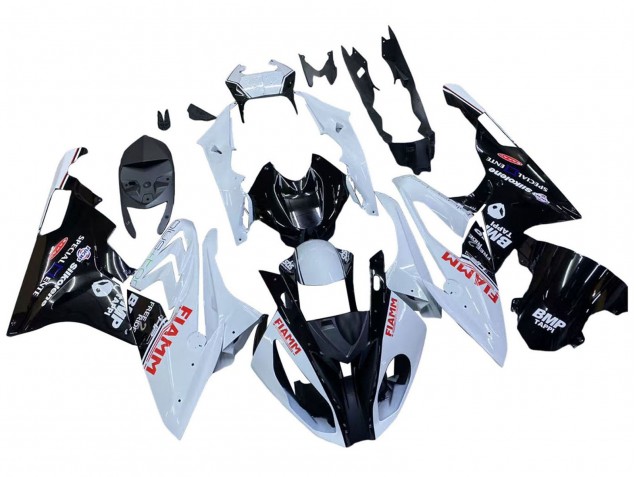 Migliori Carena Moto BMW S1000RR 2015-2016 - Bianco Nero Lucido Fiamm