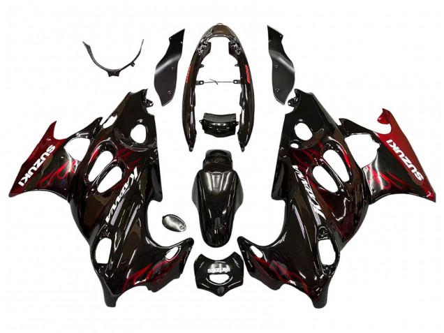 Migliori Carena Moto Suzuki GSX600F/GSX750F 2004-2006 - Nero Lucido Rosso Fiamma