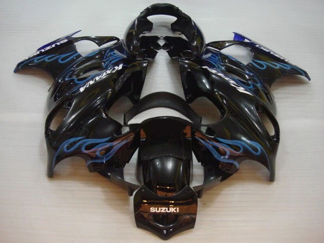 Migliori Carena Moto Suzuki GSX600F/GSX750F 2004-2006 - Nero Lucido Blu Fiamma