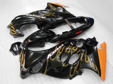 Migliori Carena Moto Suzuki GSX600F/GSX750F 2004-2006 - Nero Lucido Arancia Fiamma Katana