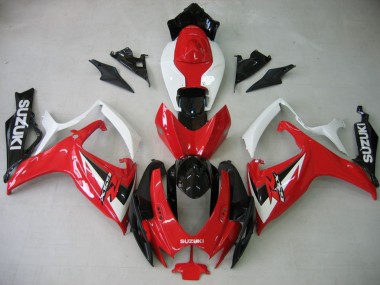 Migliori Carena Moto Suzuki GSXR 600 / GSXR 750 2006-2007 - Bianco Rosso Nero Lucido