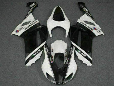 Migliori Carena Moto Kawasaki ZX6R 2007-2008 - Nero Bianco Elf