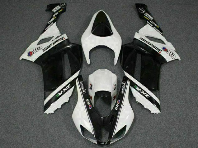 Migliori Carena Moto Kawasaki ZX6R 2007-2008 - Nero Bianco Elf