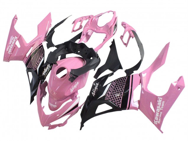 Migliori Carena Moto Kawasaki Ninja 400 2018-2024 - Rosa Nero Opaco Honeycomb