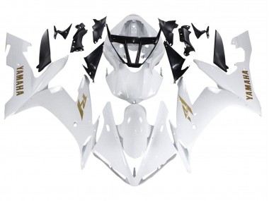 Migliori Carena Moto Yamaha YZF 1000 R1 2004-2006 - Bianco Oro Decals