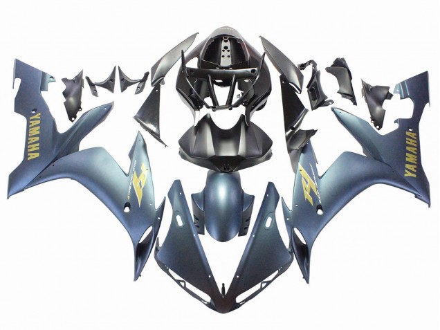 Migliori Carena Moto Yamaha YZF 1000 R1 2004-2006 - Blu Scuro Oro Decals