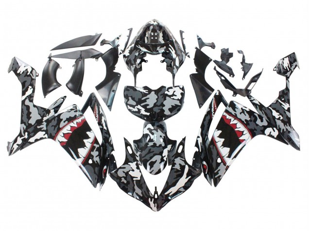 Migliori Carena Moto Yamaha YZF 1000 R1 2007-2008 - Grigio Bianco Camouflage Squalo