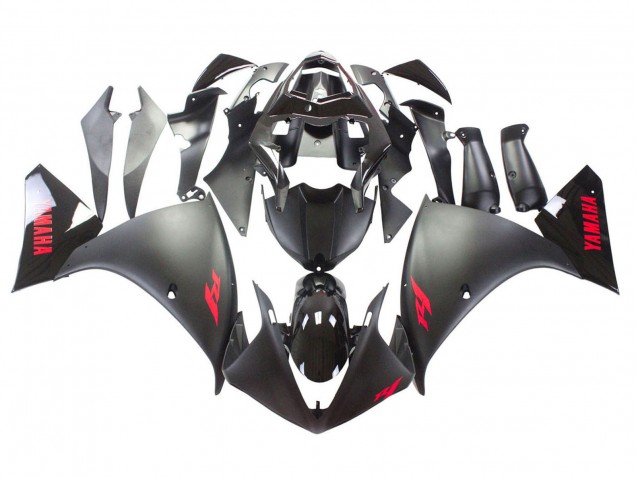 Migliori Carena Moto Yamaha YZF 1000 R1 2009-2011 - Nero Opaco Rosso Decal