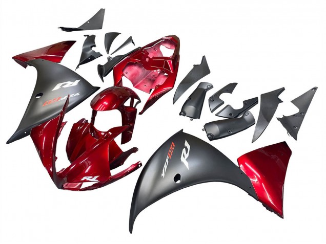 Migliori Carena Moto Yamaha YZF 1000 R1 2009-2011 - Rosso Nero Opaco
