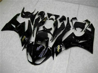 Migliori Carena Moto Kawasaki ZX6R 2009-2012 - Nero Lucido Oro Ninja