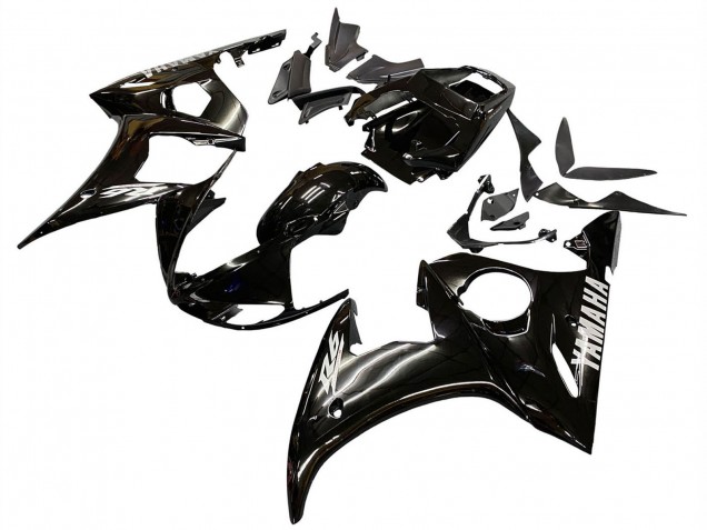 Migliori Carena Moto Yamaha YZF R6 2003-2004 - Nero Lucido Bianco Decals