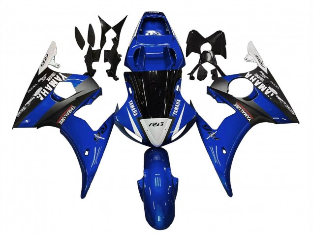 Migliori Carena Moto Yamaha YZF R6 2003-2004 - Blu Bianco Nero Lucido Yamalube