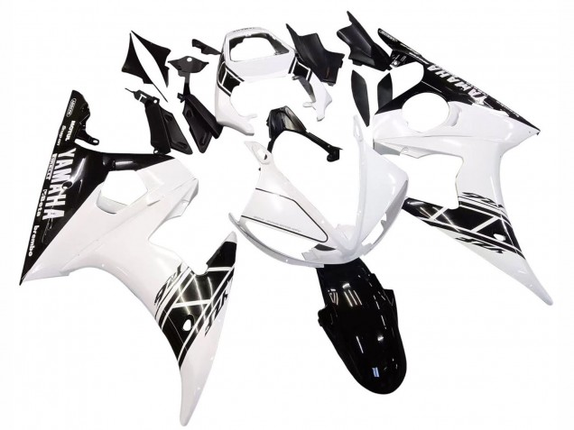 Migliori Carena Moto Yamaha YZF R6 2003-2004 - Bianco Nero Lucido