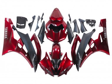 Migliori Carena Moto Yamaha YZF 600 R6 2006-2007 - Rosso Nero Opaco