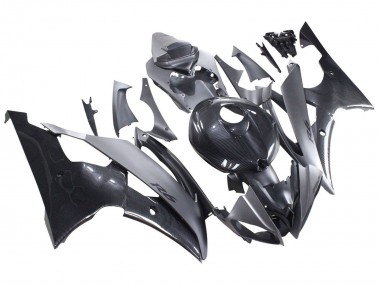 Migliori Carena Moto Yamaha YZF 600 R6 2008-2016 - Grigio Nero Fibra di Carbonio Stile