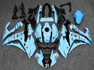 Migliori Carena Moto Yamaha YZF R3/R25 2015-2018 - Azzurro Chiaro Nero Yamalube 21