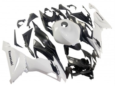 Migliori Carena Moto Kawasaki ZX6R 2019-2022 - Bianco Nero Fibra di Carbonio