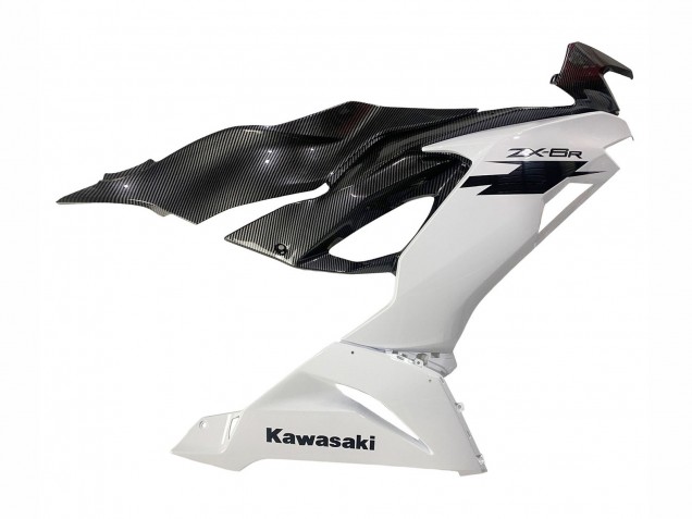 Migliori Carena Moto Kawasaki ZX6R 2019-2022 - Bianco Nero Fibra di Carbonio