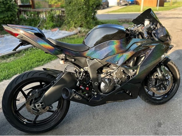 Migliori Carena Moto Kawasaki ZX6R 2019-2022 - Nero Arcobaleno