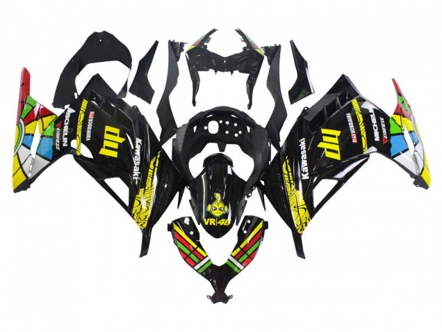 Migliori Carene Moto Kawasaki EX300 2013-2017 - Nero Lucido Giallo Rosso Verde Blu Bianco