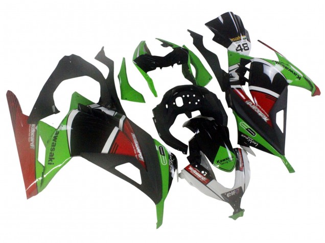 Migliori Carene Moto Kawasaki EX300 2013-2017 - Verde Bianco Rosso Nero Elf