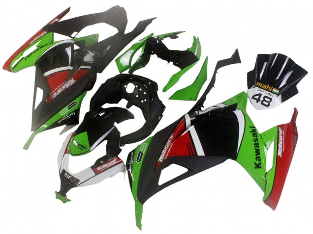 Migliori Carene Moto Kawasaki EX300 2013-2017 - Verde Bianco Rosso Nero Elf