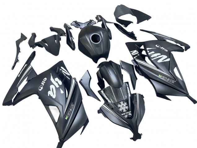 Migliori Carena Moto Kawasaki EX300 2013-2024 - Nero Opaco Bianco Elf Nevicare