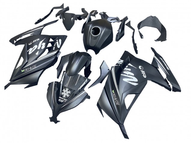 Migliori Carena Moto Kawasaki EX300 2013-2024 - Nero Opaco Bianco Elf Nevicare