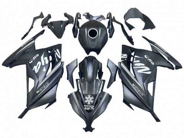 Migliori Carena Moto Kawasaki EX300 2013-2024 - Nero Opaco Bianco Elf Nevicare