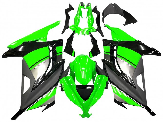 Migliori Carene Moto Kawasaki EX300 2013-2017 - Verde Argento Nero