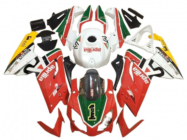Migliori Carena Moto Aprilia RS125 2006-2011 - Bianco Rosso Verde