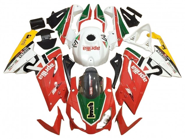 Migliori Carena Moto Aprilia RS125 2006-2011 - Bianco Rosso Verde
