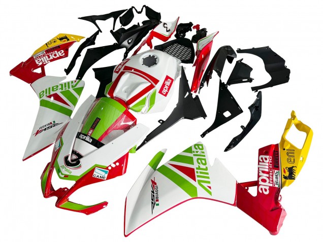 Migliori Carena Moto Aprilia RS4 50 125 2012-2019 - Bianco Rosso Verde Giallo Alitalia