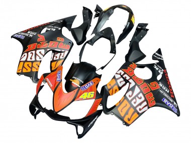 Migliori Carena Moto Honda CBR600 F4i 2004-2007 - Nero Opaco Arancia Rossi