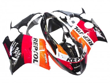 Migliori Carena Moto ABS Honda CBR1100XX Blackbird 1996-2007 - Arancia Bianco Rosso Nero Lucido Repsol