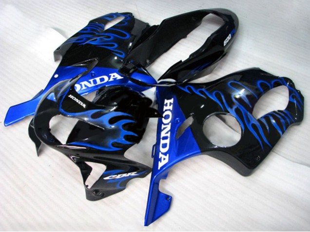 Migliori Carena Moto Honda CBR600 F4 1999-2000 - Nero Lucido Blu Fiamma