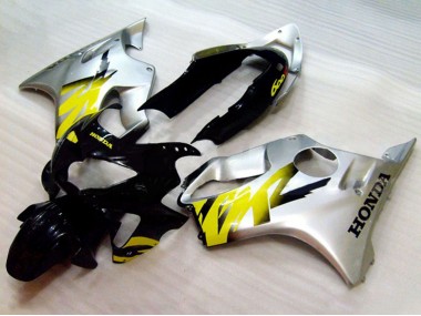 Migliori Carena Moto Honda CBR600 F4 1999-2000 - Argento Giallo Nero Lucido