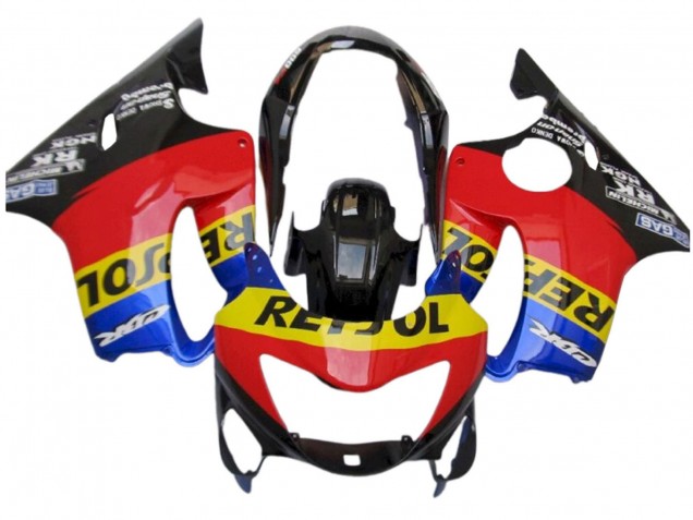 Migliori Carena Moto Honda CBR600 F4 1999-2000 - Rosso Giallo Blu Nero Lucido Repsol