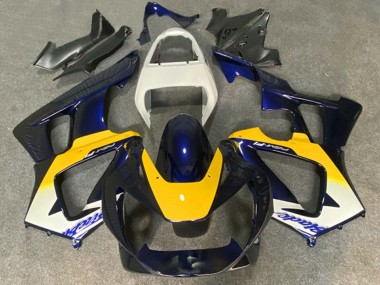 Migliori Carena Moto Honda CBR900RR 929 2000-2001 - Bianco Giallo Blu Scuro