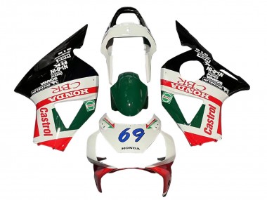 Migliori Carena Moto Honda CBR900RR 954 2002-2003 - Bianco Rosso Verde Nero Lucido Castrol