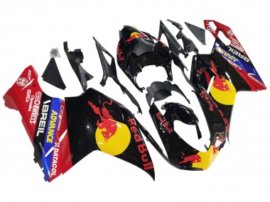 Migliori Carena Moto Ducati 848/1098/1198 2007-2014 - Nero Lucido Giallo Blu Red Bull