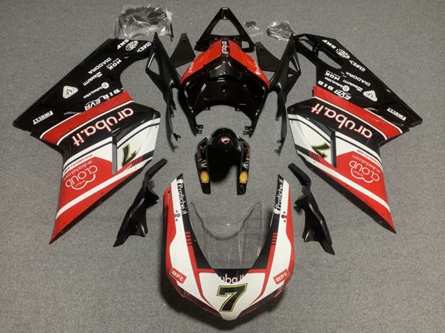 Migliori Kit Carena Moto Ducati 848/1098/1198 2007-2014 - Bianco Rosso Nero Lucido