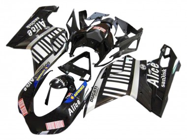 Migliori Carena Moto Ducati 1098 2007-2014 - Argento Nero Lucido Alice Sandisk