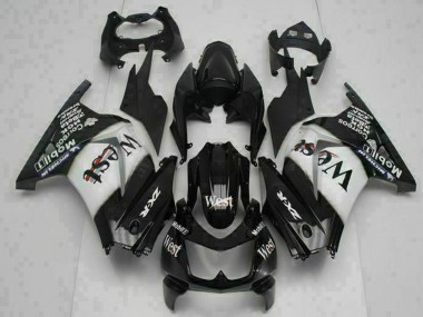 Migliori Carena Moto Kawasaki EX250 2008-2012 - Nero Lucido Bianco West