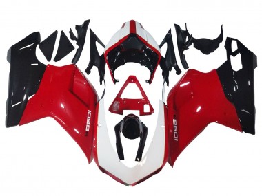 Migliori Carena Moto Ducati 1098 2007-2014 - Bianco Rosso Nero Lucido
