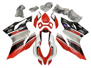 Migliori Carena Moto Ducati 1199 2011-2014 - Argento Rosso Nero Lucido
