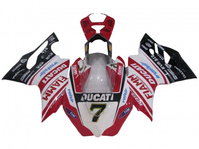 Migliori Carena Moto Ducati 1199 2011-2014 - Bianco Rosso Nero Lucido Fiamm Valsir 7