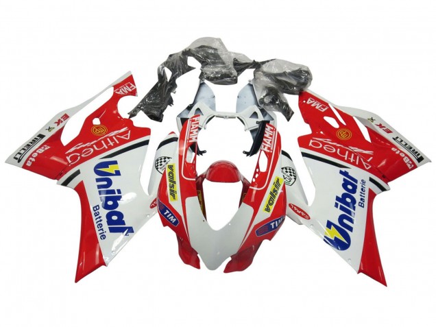 Migliori Carena Moto Ducati Panigale 899/1199 2011-2014 - Bianco Rosso Blu Valsir Fiamm